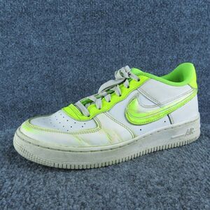 Nike Boys Sneaker Shoes Sz Y 5 Medium Athletic White Leather Lace‎ Up